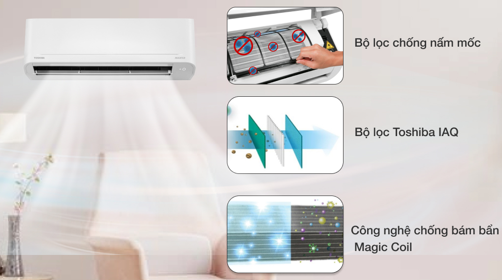 Máy lạnh Toshiba 2 HP Inverter RAS-H18C4KCVG-V - Công nghệ lọc khí