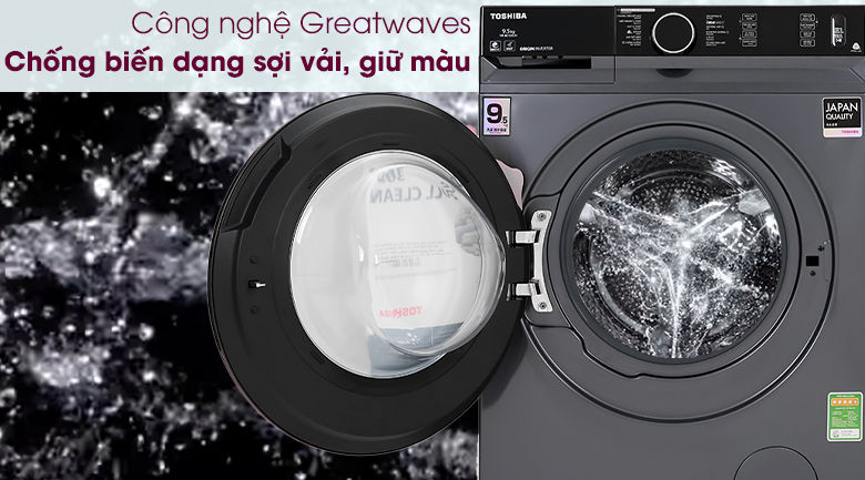 Máy giặt Toshiba Inverter 9.5 Kg TW-BK105G4V(MG) - Công nghệ Greatwaves