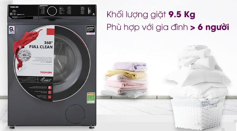 Máy giặt Toshiba Inverter 9.5 Kg TW-BK105G4V(MG) - Khối lượng