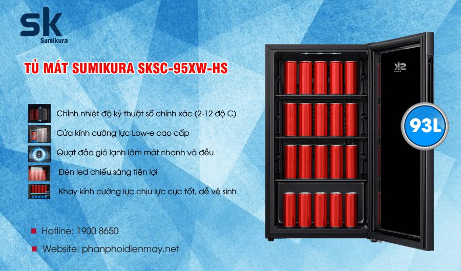 Đặc điểm nổi bật của tủ mát mini Sumikura SKSC-95XW-HS