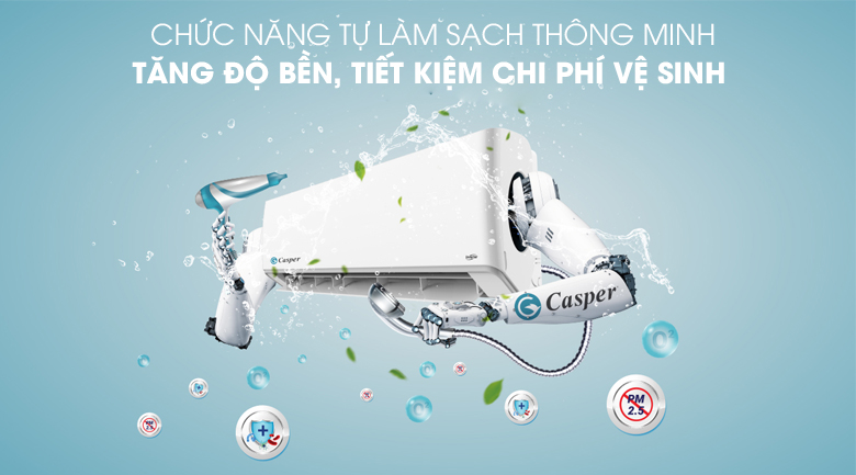 Máy lạnh Casper Inverter 1 HP HC-09IA32 - Nâng cao độ bền, tiết kiệm chi phí vệ sinh nhờ chức năng tự làm sạch
