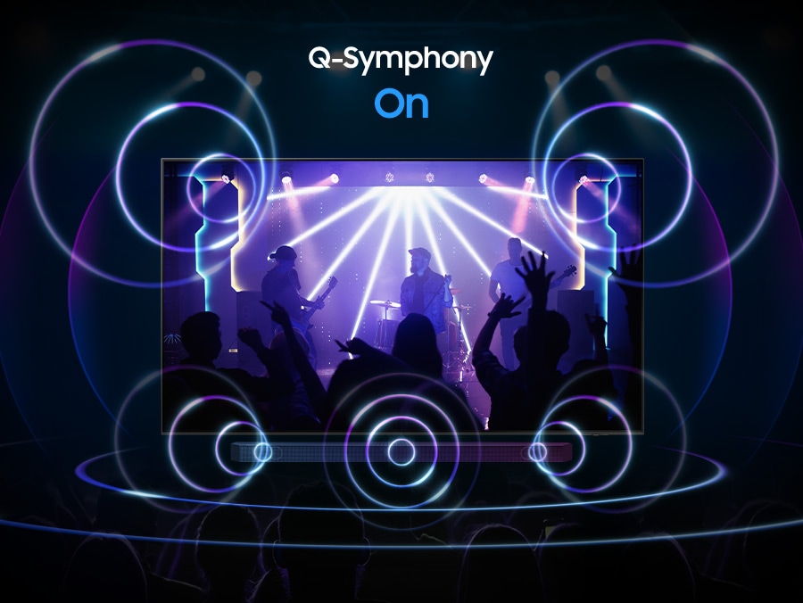 Chỉ âm thanh từ Soundbar được kích hoạt khi Q-Symphony tắt, âm thanh từ cả TV và Soundbar kích hoạt đồng thời khi Q-Symphony bật.