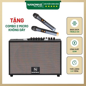 Loa Karaoke Xách Tay Nanomax K-01 Bass 20cm 120w