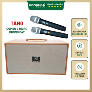 Loa Karaoke Xách Tay Nanomax K-30 Bass 20cm x2 360w