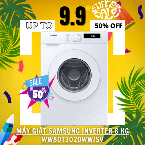 Máy giặt Samsung Inverter 8 Kg WW80T3020WW/SV 1