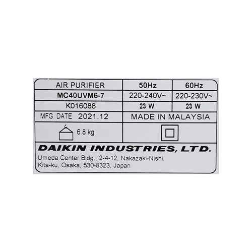 Máy lọc không khí Daikin MC40UVM6-7 23W 10
