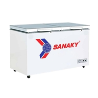 Tủ đông /mát Sanaky VH 2599W2K xám /2599W2KD xanh 195 lít, dàn lạnh đồng, mặt kính cường lực