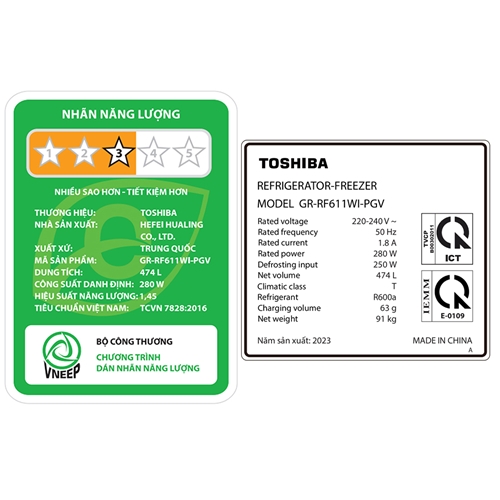Tủ lạnh Toshiba Inverter 474 lít Multi Door GR-RF611WI-PGV(22)-XK 4