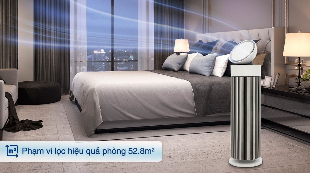 Phạm vi lọc hiệu quả - Máy lọc không khí LG PuriCare Aero Booster AS55GGSY0 55W