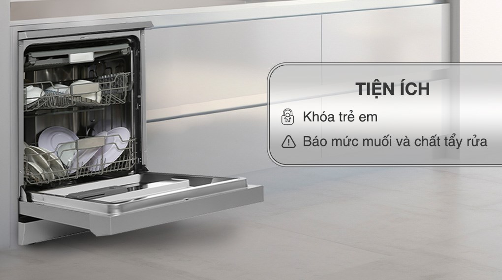Máy rửa chén độc lập Hafele HDW-F60E (538.21.200) - tiện ích Máy rửa chén độc lập Hafele HDW-F60E (538.21.200) - tiện ích
