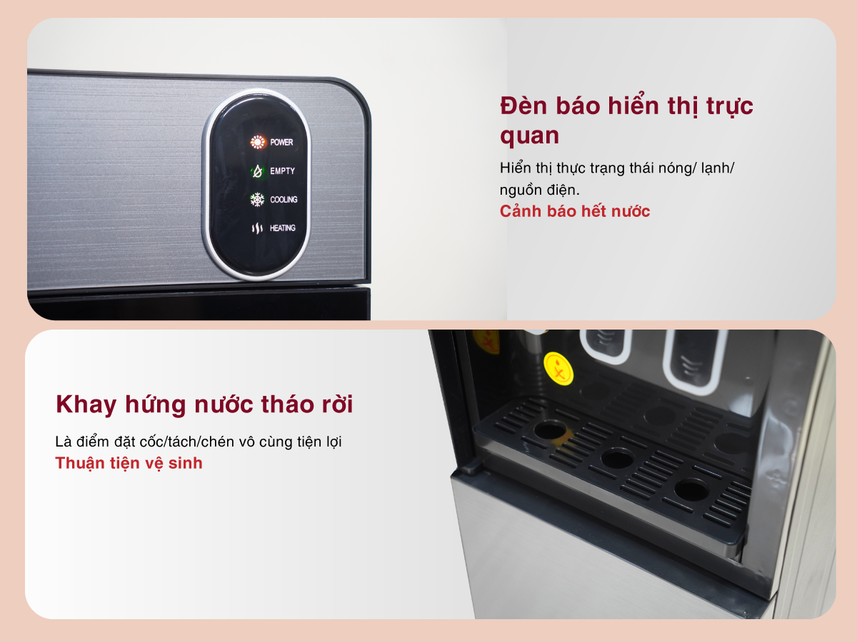 Cây nước nóng lạnh cao cấp Fujihome WD11ES 3 vòi, bình nước âm