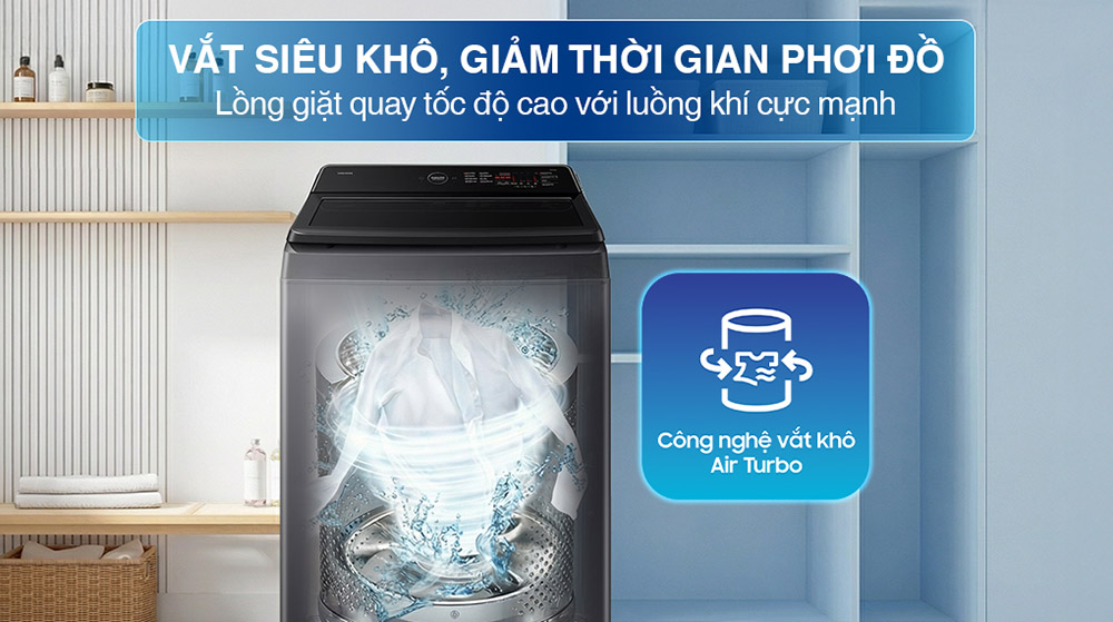 Công nghệ vắt khô giúp rút ngắn thời gian phơi đồ