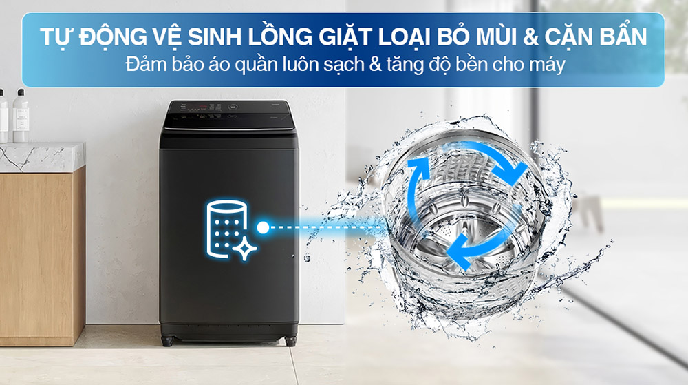Tính năng làm sạch lồng giặt, ngăn ngừa vi khuẩn và mùi khó chịu