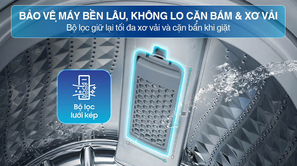 Công nghệ lọc cặn bám, nâng cao tuổi thọ máy giặt