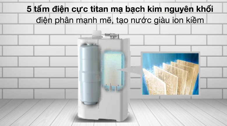 Panasonic TK-AB50-ZEX sử dụng 5 tấm điện cực Titan mạ bạch kim nguyên khối
